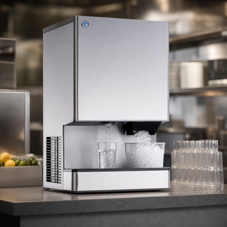 Product image #3 for Hoshizaki DCM-500BWH Countertop Cubelet Ice Maker and Water Dispenser, Water-Cooled, 40 lb Storage