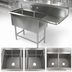 Thumbnail image #3 for John Boos Pro-Bowl 2-Compartment Stainless Steel Sink with Right Drainboard and 10-Inch Backsplash