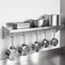 Thumbnail image #3 for John Boos Stallion 72-Inch Wall-Mounted Stainless Steel Pot Rack Shelf with 6 Hooks