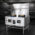 Thumbnail image #3 for Omcan USA Natural Gas Two-Chamber Wok Range with 13-Inch and 16-Inch Rings, Backsplash, Faucet, and Water-Cooled Top