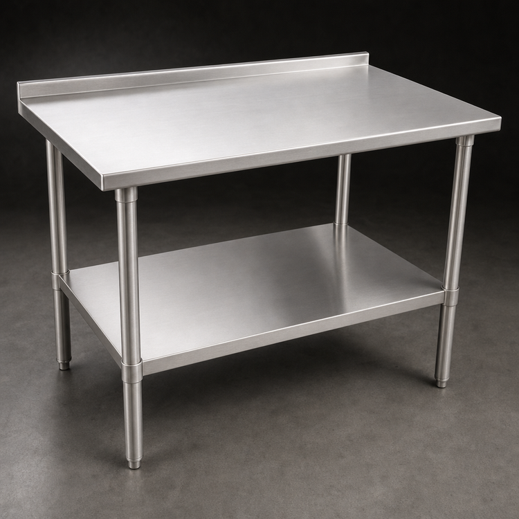 Product image #3 for John Boos Stallion Stainless Steel Top Work Table, 72"W x 24"D, 16-Gauge, 1-1/2" Rear Up-Turn
