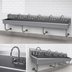 Thumbnail image #3 for Advance Tabco 120-Inch Six-Station Wall-Mounted Multiwash Hand Wash Sink with 6 Faucets