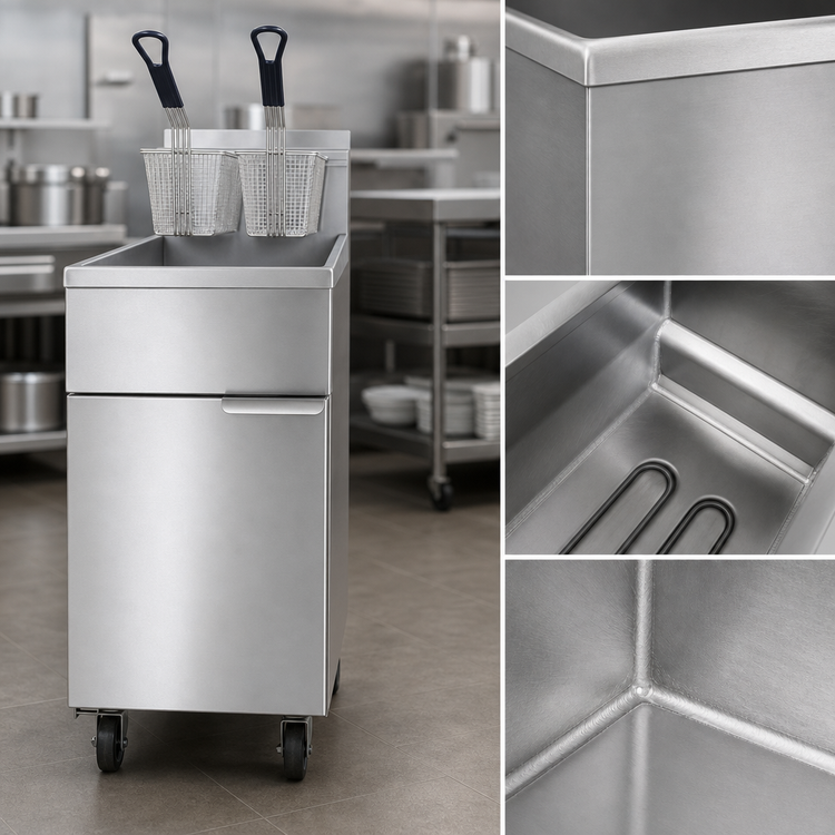 Product image #2 for Atosa CookRite 40 lb. Natural Gas Floor Fryer with Manual Controls
