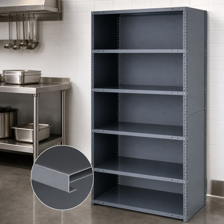 Product image #3 for IRONMAN 6-Shelf Closed Stationary Steel Shelving Unit, 36 Inch W x 12 Inch D x 39 Inch H