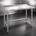 Thumbnail image #3 for 60-Inch x 18-Inch 16-Gauge 304 Stainless Steel Open Base Worktable with 2-Inch Backsplash and Undershelf