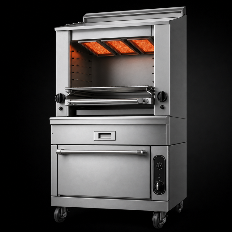Product image #3 for Vulcan V Series 36-Inch Gas Heavy Duty Upright Broiler with Standard Oven Base and Warming Oven