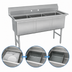 Thumbnail image #3 for Advance Tabco FS-3-3030 3-Compartment Fabricated Sink with 30 x 30 x 14-Inch Bowls, No Drainboards