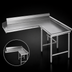 Thumbnail image #3 for Eagle Group Right-Hand Island Clean Dishtable, 48-Inch Machine-to-Corner x 60-Inch Corner-to-End, 30-Inch Deep, 16/304 Stainless Steel