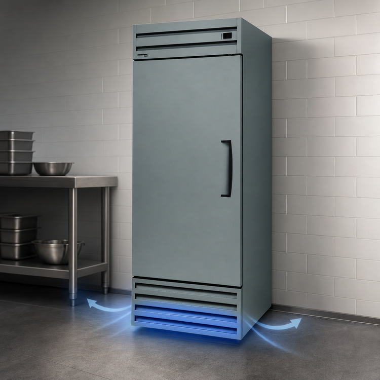 Product image #3 for Excellence Commercial Products CF-43HC 43 Cu. Ft. Economy Line Two-Section Upright Reach-In Freezer