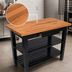 Thumbnail image #4 for John Boos Appalachian Red Oak Country Work Table with Two Slatted Undershelves, 60 x 30 x 34-3/4 Inches