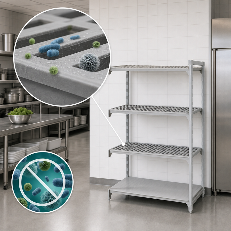 Product image #4 for Camshelving Premium 18 x 54 x 84-Inch 4-Shelf Vented and Solid Stationary Add-On Polymer Shelving Unit