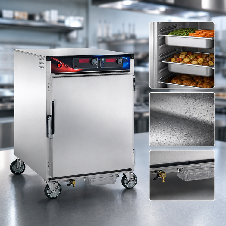 Product image #3 for Cres Cor AquaTemp Mobile Heated Holding Cabinet with Humidity Control, 1/2 Size, Stainless Steel, 120V