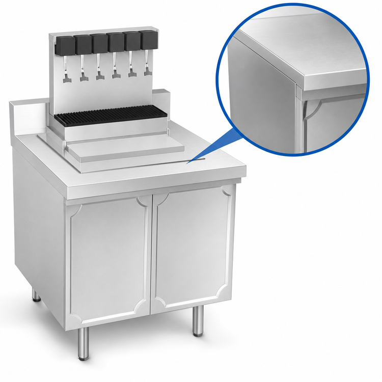 Product image #3 for La Rosa L-90108 28 x 32 Inch Stainless Steel Beverage Dispenser Housing Utility Stand, Enclosed Base