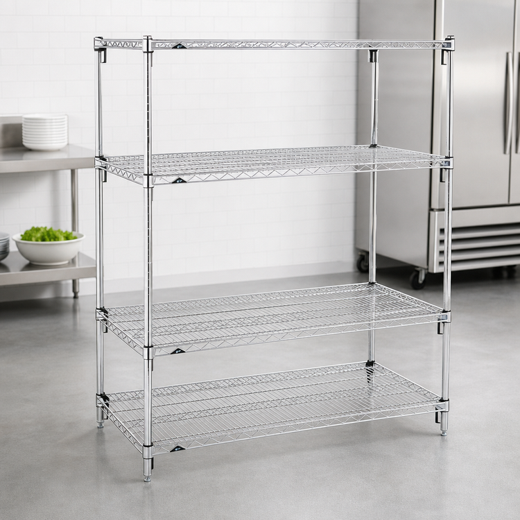 Product image #3 for Metro Super Adjustable Super Erecta Chrome Plated Wire Shelving Starter Unit, 72"W x 18"D x 63"H