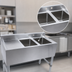 Thumbnail image #3 for Klinger's Trading Two-Compartment Underbar Bar Sink with Left Drainboard, 37 Inches, 304 Stainless Steel