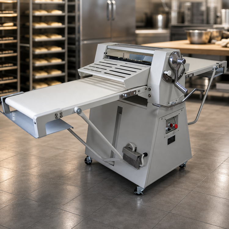Product image #3 for BakeryXpress DXP-FRS01 Floor Model Reversible Dough Sheeter with 17-Inch x 79-Inch Conveyor, 220V