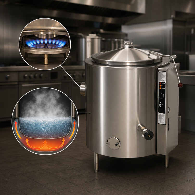 Product image #3 for Groen AH/1E-60 60-Gallon Gas Steam-Jacketed Stationary Floor Kettle