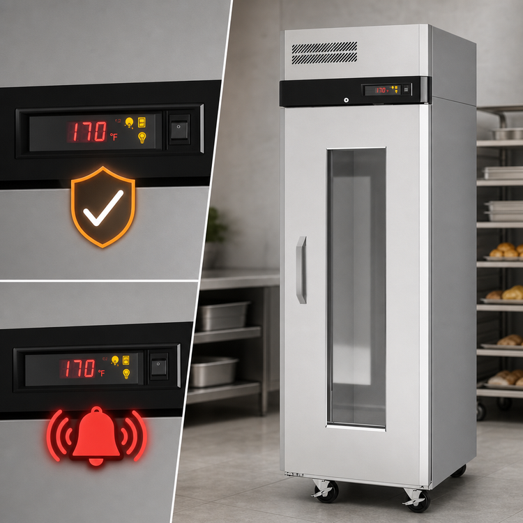 Product image #3 for Turbo Air M3 Series Reach-In Glass Door Heated Holding Cabinet with Universal Tray Slides, 1 Section, 22.7 Cu. Ft., Left-Hinged