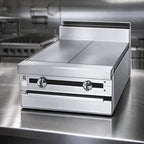 Thumbnail image #3 for Jade Range (Middleby) Titan JMRH-3HT 36-Inch Modular Natural Gas Range with Three 12-Inch Hot Tops, Infinite Controls, Open Legs