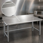 Thumbnail image #3 for Eagle Group Budget Series T2448STB-BS 48-Inch x 24-Inch Stainless Steel Work Table with 4-1/2-Inch Backsplash and Open Crossrail Base