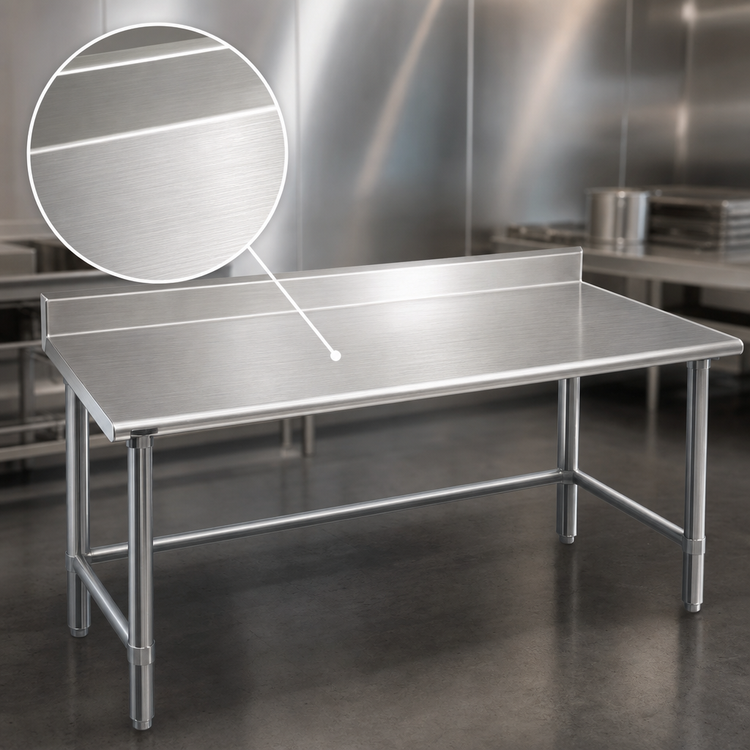 Product image #3 for Eagle Group Budget Series 48-Inch x 24-Inch Stainless Steel Work Table with 4-1/2-Inch Backsplash