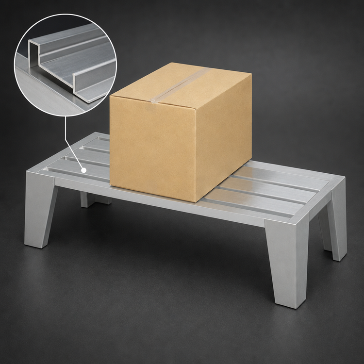 Product image #3 for Channel Manufacturing Lifetime Series E-Channel Aluminum Dunnage Rack, 54 x 20 x 12 Inches, 3,500 lb. Capacity