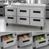 Thumbnail image #3 for Hoshizaki Steelheart 72-Inch Three-Section Worktop Refrigerator with 6 Drawers