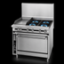 Thumbnail image #3 for Titan JTRH-4-1HT 36 Inch Heavy Duty Gas Range with 4 Open Burners and 1 Hot Top