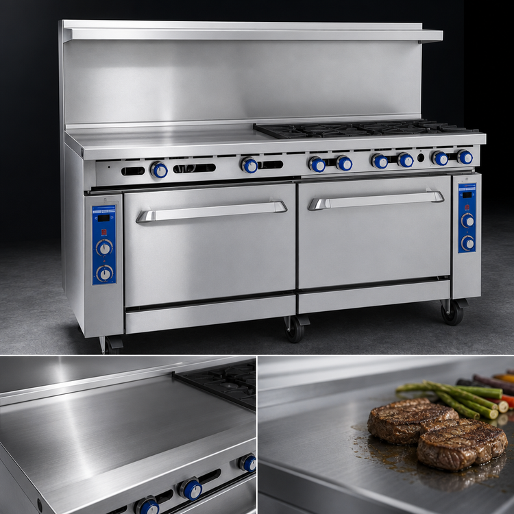 Product image #3 for Imperial Pro Series 72-Inch Gas Range with Griddle, 1 Convection Oven and 1 Standard Oven