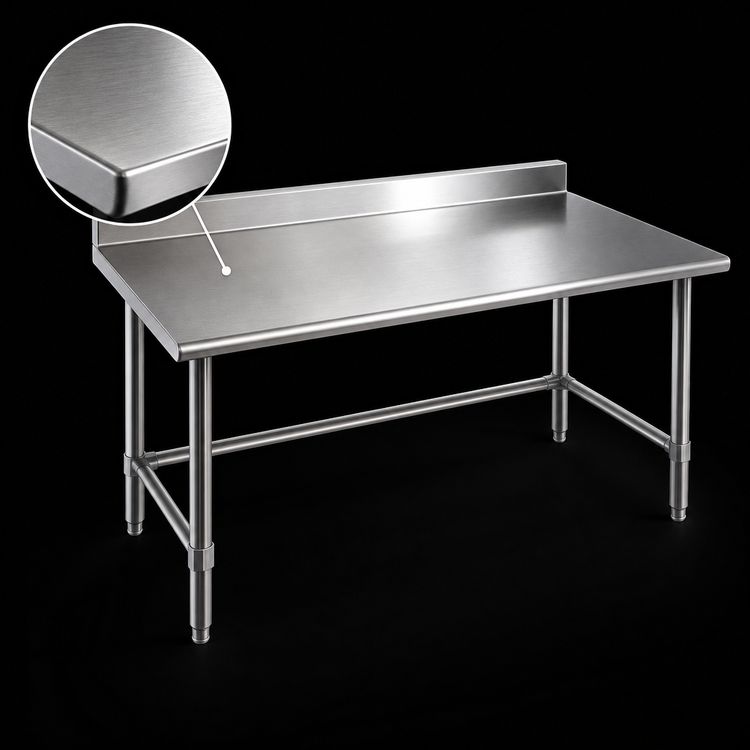 Product image #3 for Eagle Deluxe Series Stainless Steel Work Table, 60W x 36D, with 4-1/2 Inch Backsplash