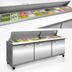 Thumbnail image #3 for IKON Refrigeration ISP72M Mega Top Three-Section Sandwich / Salad Prep Table, 18 Cu. Ft., 27 1/6-Pan Capacity