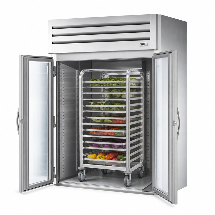 Product image #3 for True Spec Series 2-Section Roll-In Glass Swing Door Refrigerator, Self-Contained R290