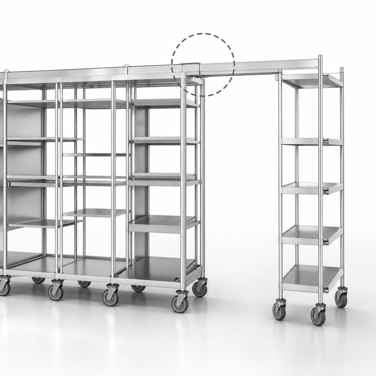 Product image #3 for Metro TOP-TRACK Super Erecta & Super Adjustable Stationary End Unit Kit for Track Shelving, 24 Inch Wide, Stainless Steel