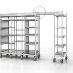 Thumbnail image #3 for Metro TOP-TRACK TTE24S Stationary End Unit Kit for Track Shelving, 24 in Wide, Stainless Steel, 86 in Posts