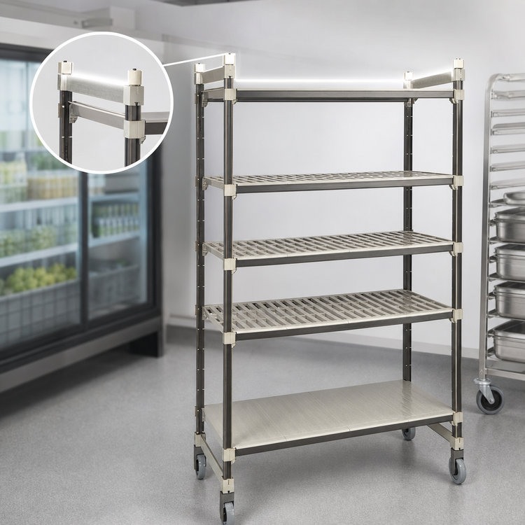 Product image #3 for Camshelving Elements XTRA 5-Tier High Density Top Rail Mobile Starter Unit, 36 x 18 x 80 Inches