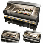 Thumbnail image #3 for Perlick Corporation Top Shelf MOBS-66TS 66-Inch Mobile Bar with Ice Chest, Insulated Bottle Well, Drainboards, Speed Rail & LED Lighting