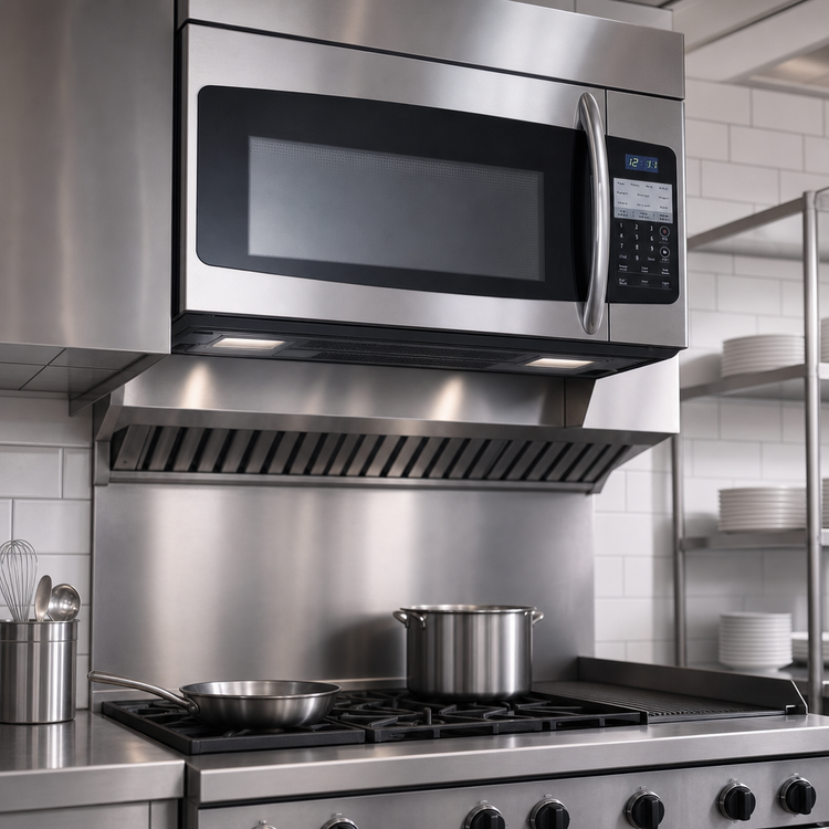 Product image #3 for Summit Commercial Stainless Steel Over-the-Range Microwave Oven with Ducted/Ductless Range Hood, 1.6 Cu. Ft., 1000 Watts