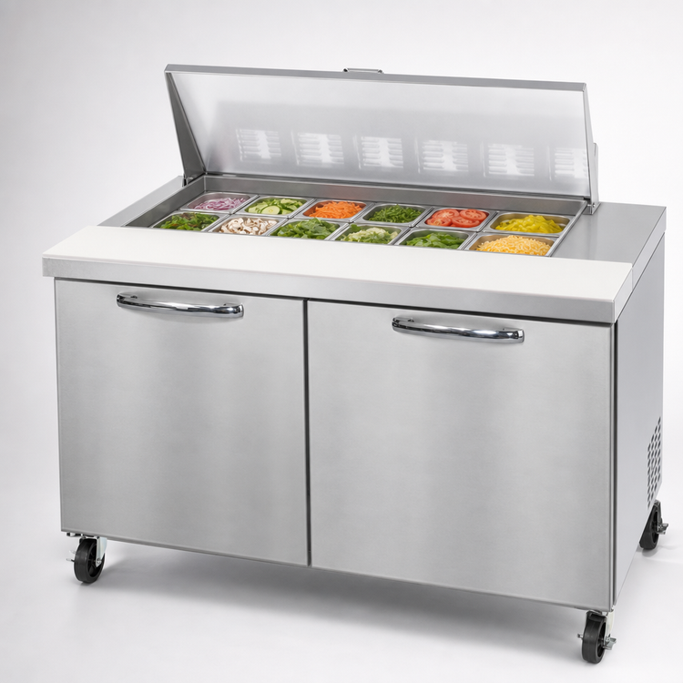 Product image #3 for Continental Refrigerator SW48N12M 48" Mighty Top Two-Section Sandwich Prep Unit