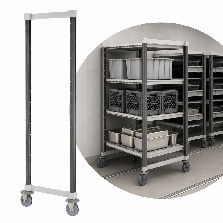 Product image #3 for Camshelving Elements XTRA High Density Mobile Post Kit for Mobile Units, 21-1/2 Inch Wide x 72 Inch High, Speckled Gray