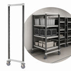 Thumbnail image #3 for Cambro Camshelving® Elements EXHDPK2178480 High-Density Mobile Shelving Post Kit, 21-1/2"W x 72"H, Speckled Gray
