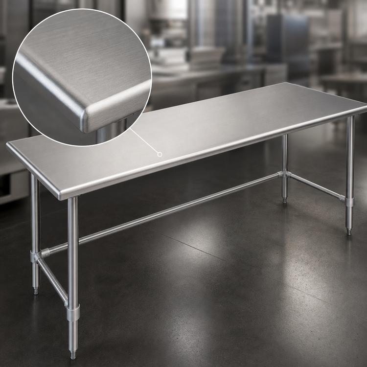 Product image #3 for Eagle Group Spec-Master 120" x 36" Stainless Steel Work Table with 14-Gauge 300 Series Top
