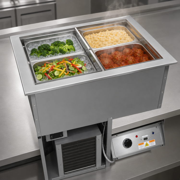 Product image #3 for Randell Drop-In Hot/Cold Combo Food Well, 4-Pan, 208V