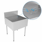 Thumbnail image #4 for Perlick Corporation Top Shelf TSF27DB 27"W x 24"D Freestanding Stainless Steel Underbar Drainboard, Open Base, 6" Backsplash