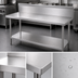 Thumbnail image #3 for Advance Tabco 48-Inch x 24-Inch 14-Gauge 304 Stainless Steel Work Table with 10-Inch Backsplash and Undershelf
