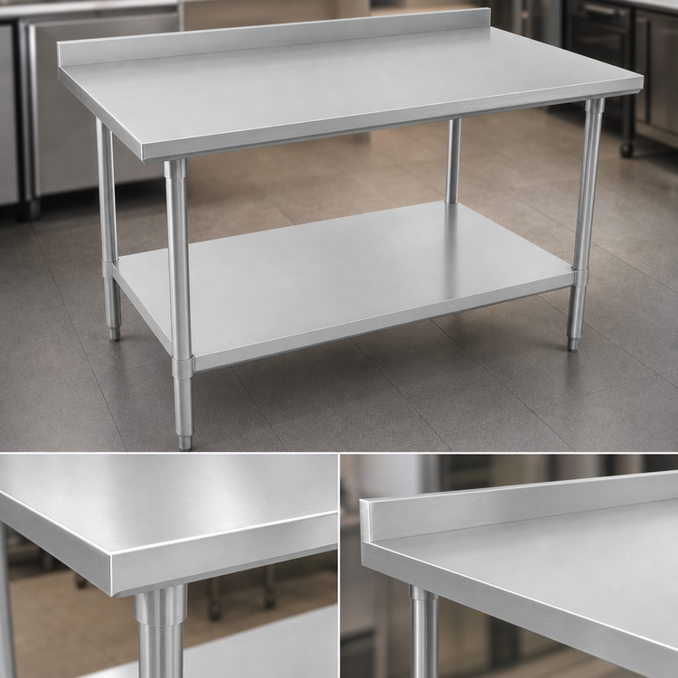 Product image #3 for John Boos Stallion 84-Inch x 30-Inch Stainless Steel Work Table with 1-1/2-Inch Rear Up-Turn and Undershelf