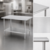 Thumbnail image #3 for Sapphire Manufacturing 30 Inch x 24 Inch Stainless Steel Work Table with Adjustable Undershelf