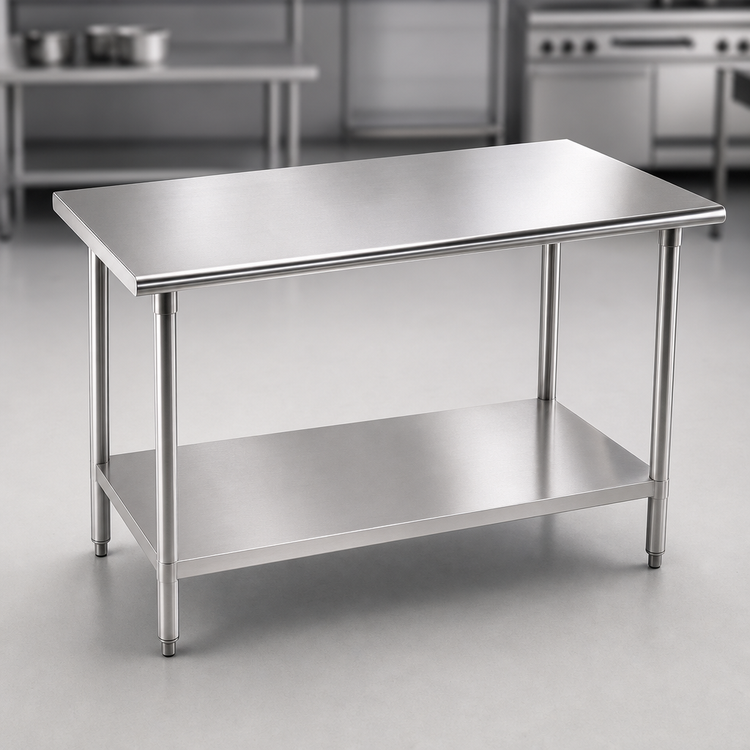 Product image #3 for Advance Tabco Stainless Steel Flat Top Work Table with Adjustable Undershelf, 108 x 30 Inches