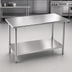 Thumbnail image #3 for Advance Tabco Stainless Steel Flat Top Work Table with Adjustable Undershelf, 108 x 30 Inches