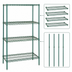 Thumbnail image #3 for Quantum 48 in. W x 24 in. D x 86 in. H Stationary Wire Shelving Starter Kit, Green Epoxy, 4 Shelves