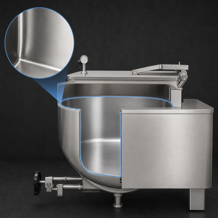 Product image #3 for Legion LTWC-50 50-Gallon 2/3 Jacket Stationary Direct Steam Kettle